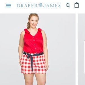 Draper James red and white gingham shorts
